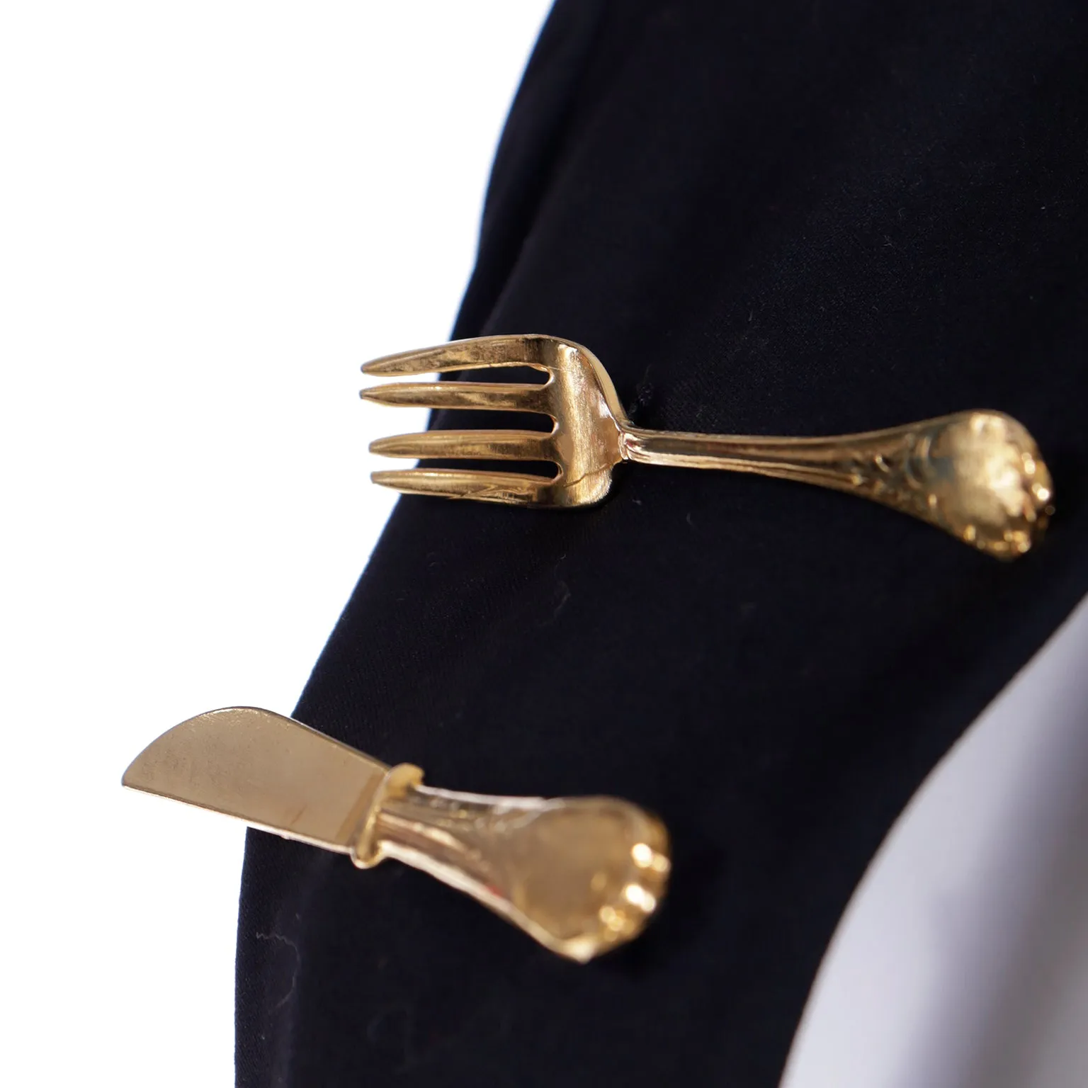1994 Moschino Couture Repetita Juvant Forks Knives & Spoon Dinner Suit