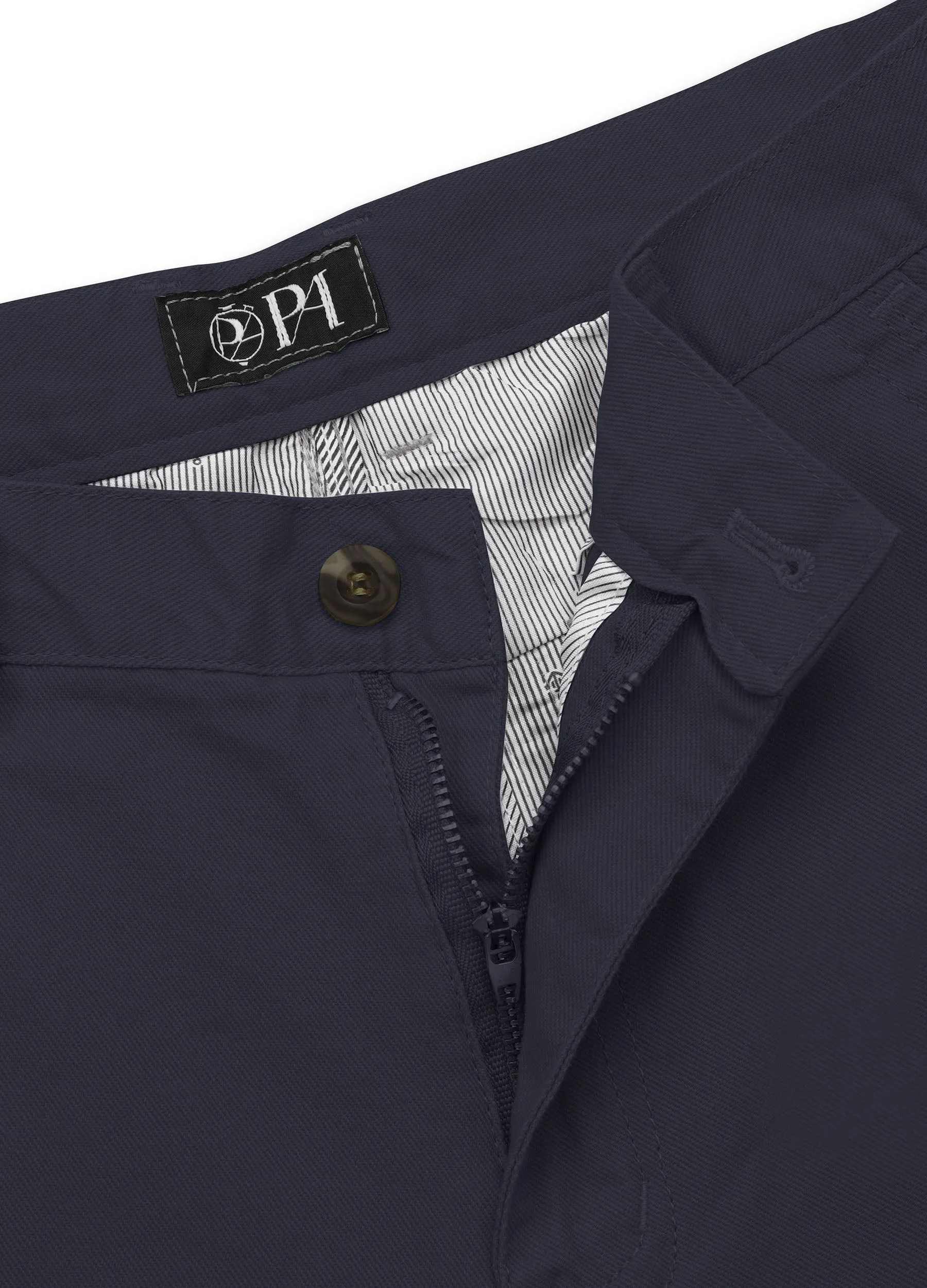 1PA1 Men's 100% Cotton Chino Straight Leg Zip Fly Slant Pocket Casual Trousers