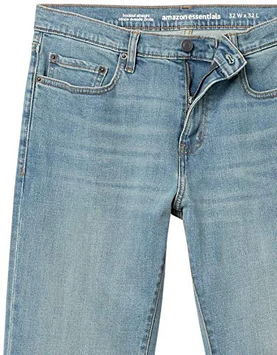 Amazon Essentials Men's Straight-Fit Stretch Bootcut Jean, Light Vintage, 34W x 32L