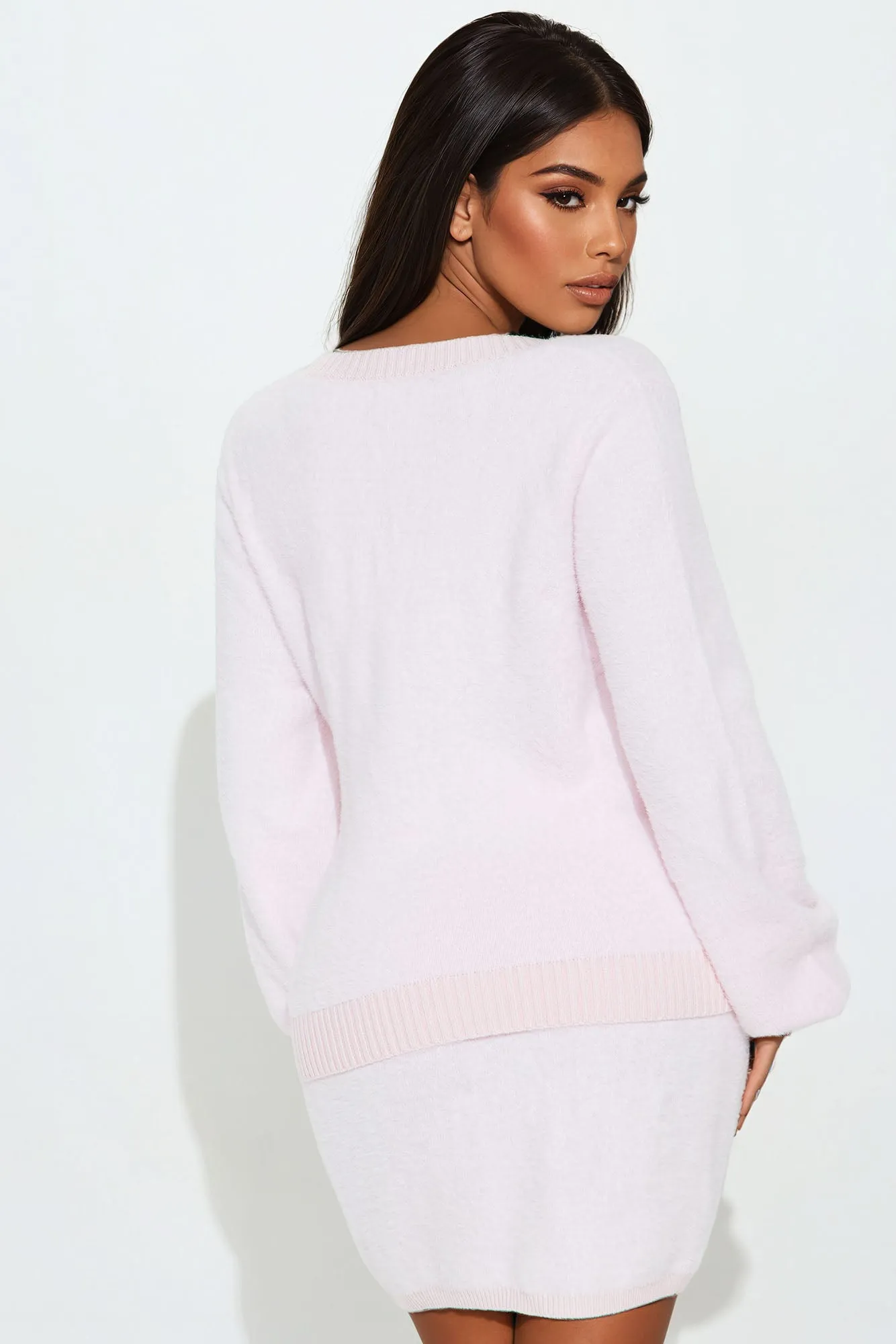 Ava Sweater Mini Skirt Set - Pink