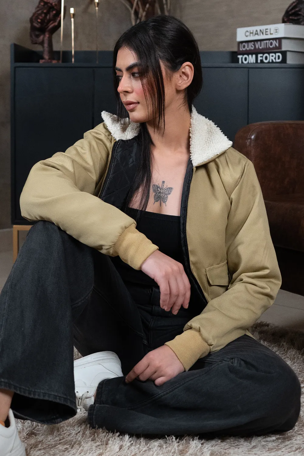 Beige Sherpa Jacket - W