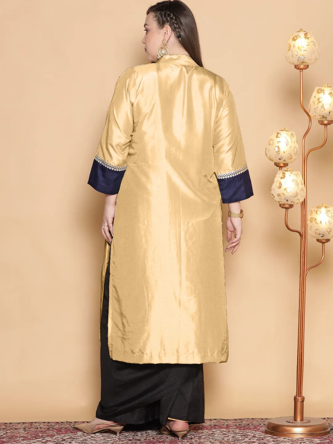 Beige Silk Ethnic Jacket