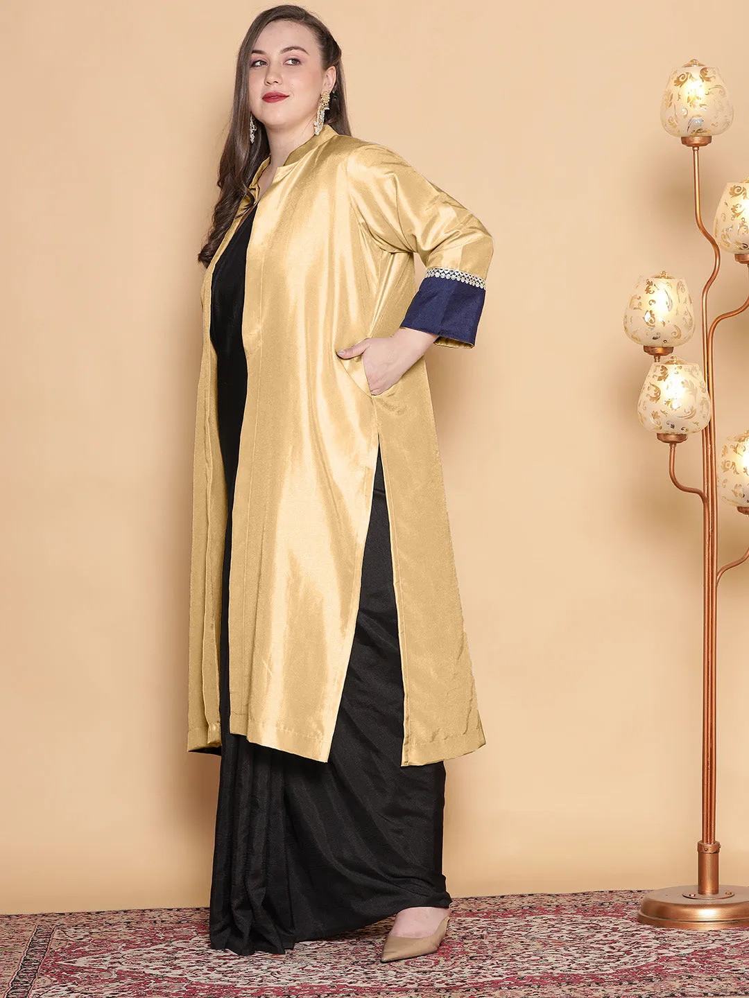 Beige Silk Ethnic Jacket