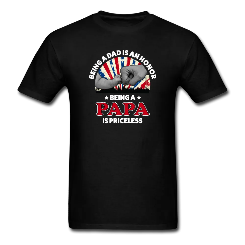 Being A Papa Is Priceless (America) Men's Wholesome T-Shirt