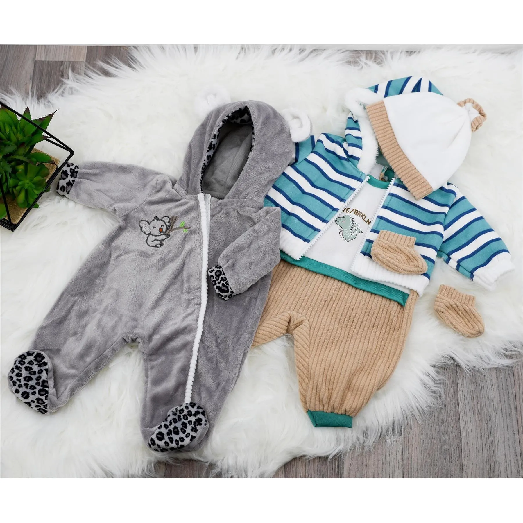 BiBi Outfits - Set of Two Doll Clothes (Koala & Stripy) (45 cm / 18")