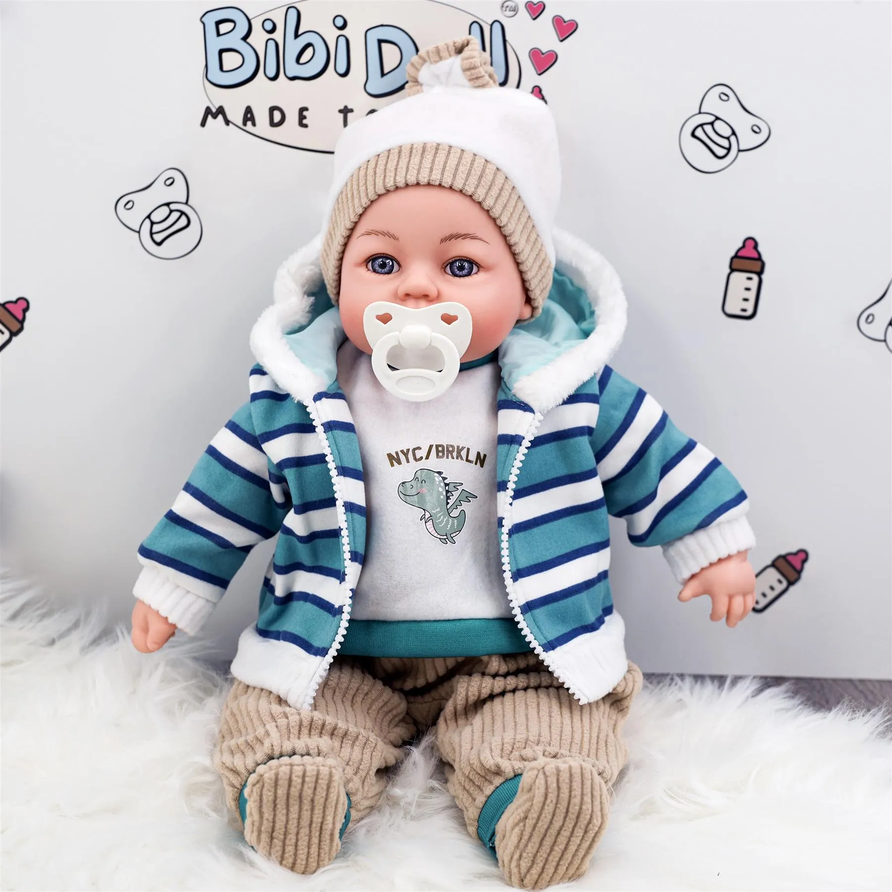 BiBi Outfits - Set of Two Doll Clothes (Koala & Stripy) (45 cm / 18")