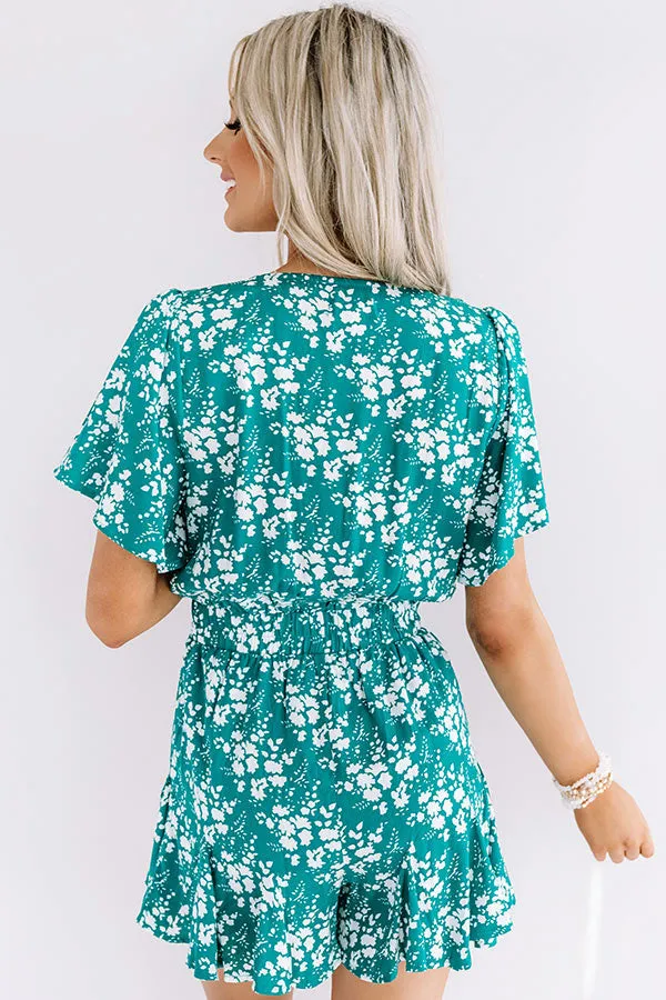 Cocktails And Cabanas Romper In Jade