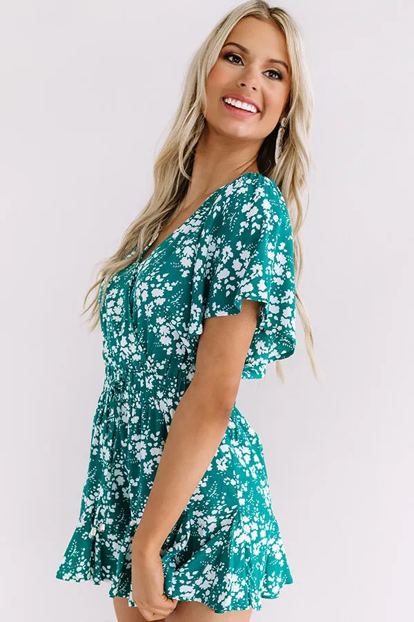 Cocktails And Cabanas Romper In Jade