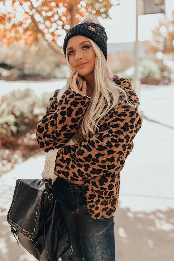 Cocoa Smiles Reversible Leopard Sherpa Jacket