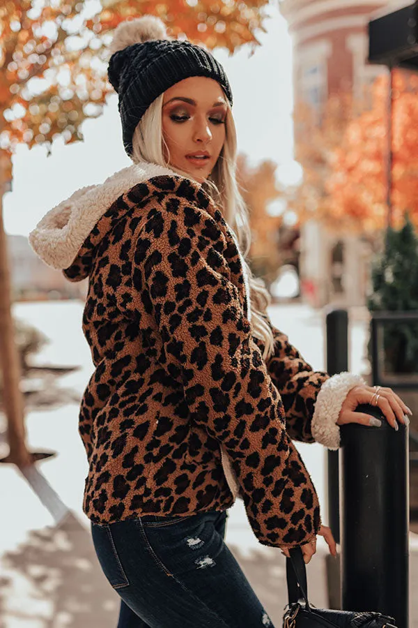 Cocoa Smiles Reversible Leopard Sherpa Jacket