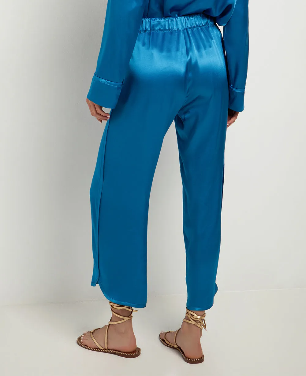 CROPPED VISCOSE PANTS "SILKY"