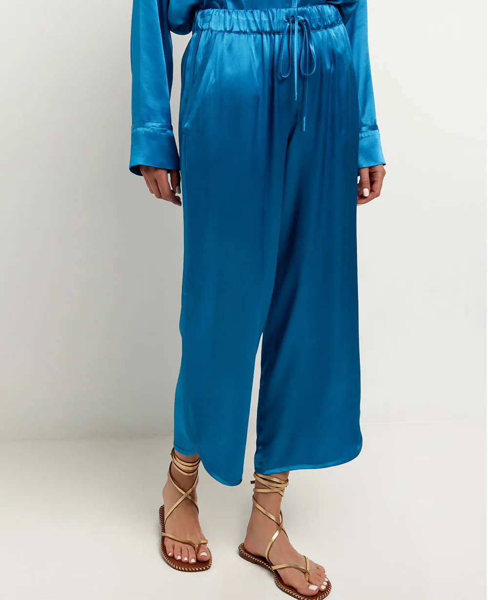 CROPPED VISCOSE PANTS "SILKY"