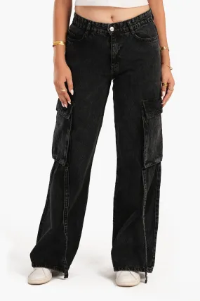 Dark Grey Cargo Jeans
