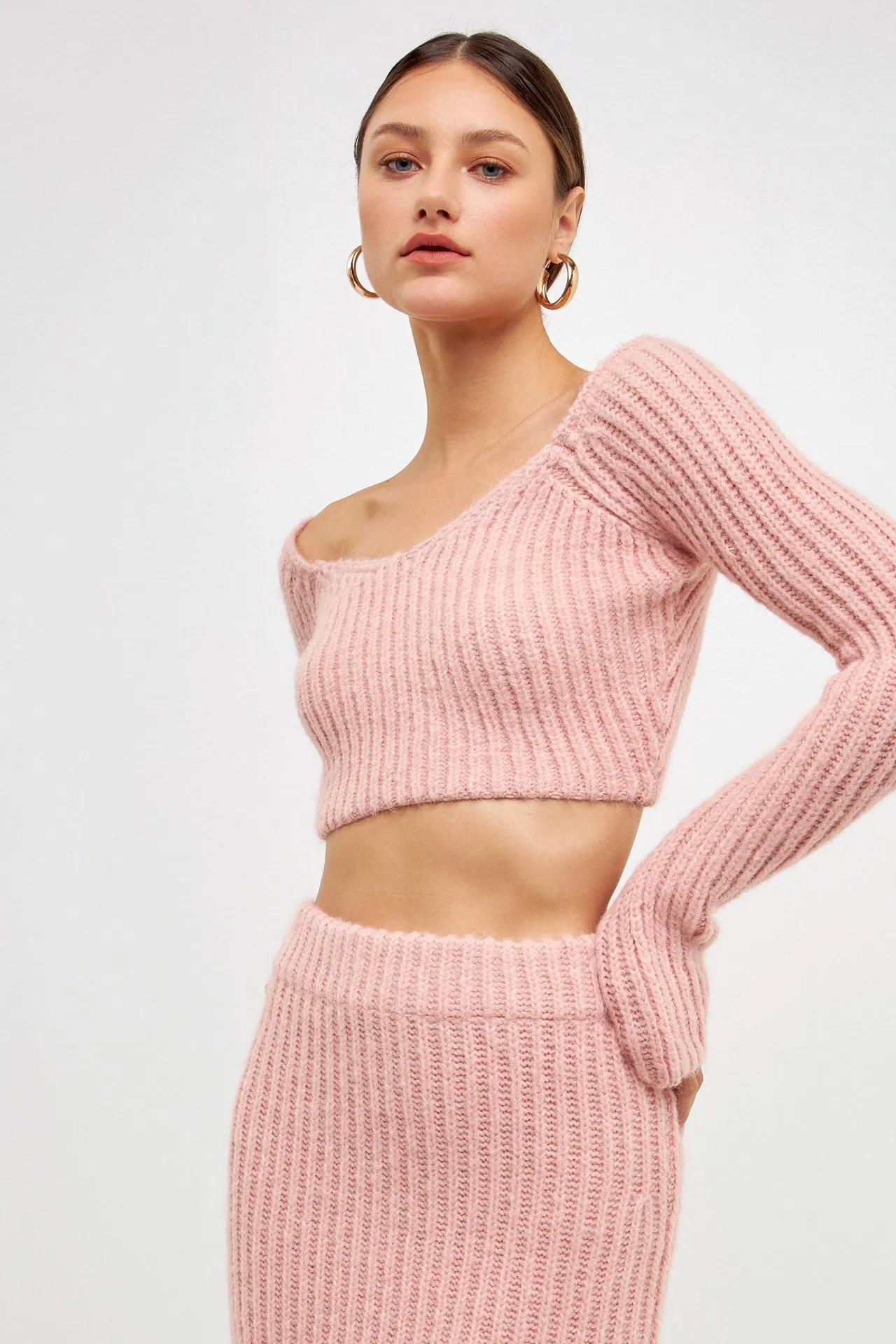 Endless Rose - Women's Cropped Long Sleeve Sweater