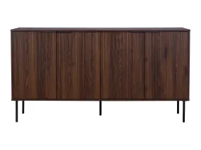 Fluted Walnut Sideboard Cabinet