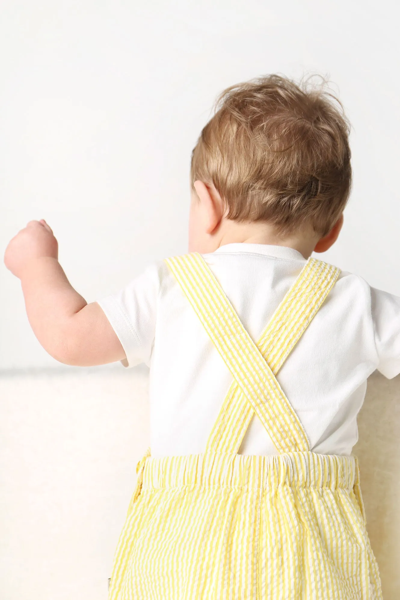 Frugi Godrevy Dungaree Outfit Dandelion Seersucker Duck