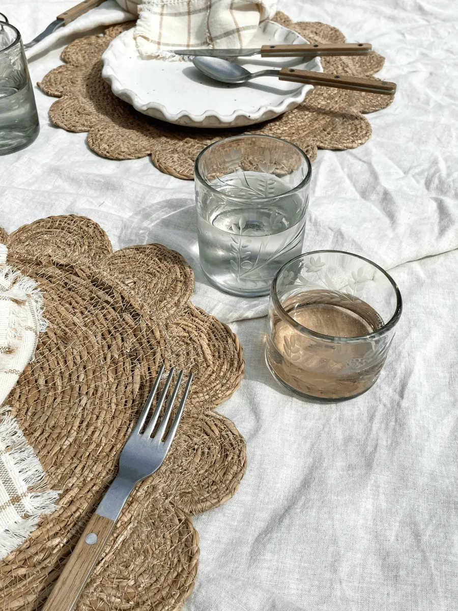 Hand-etched Blown Tumbler Glass