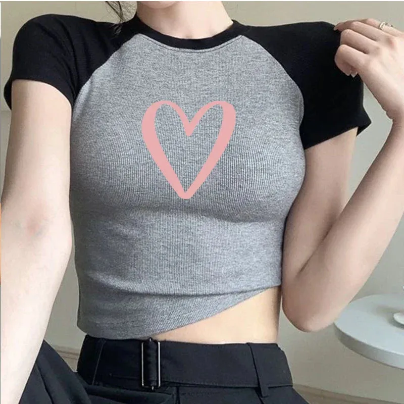 Heart Shape Y2k Heart Custom Crop Top Fairy Grunge Crop Top