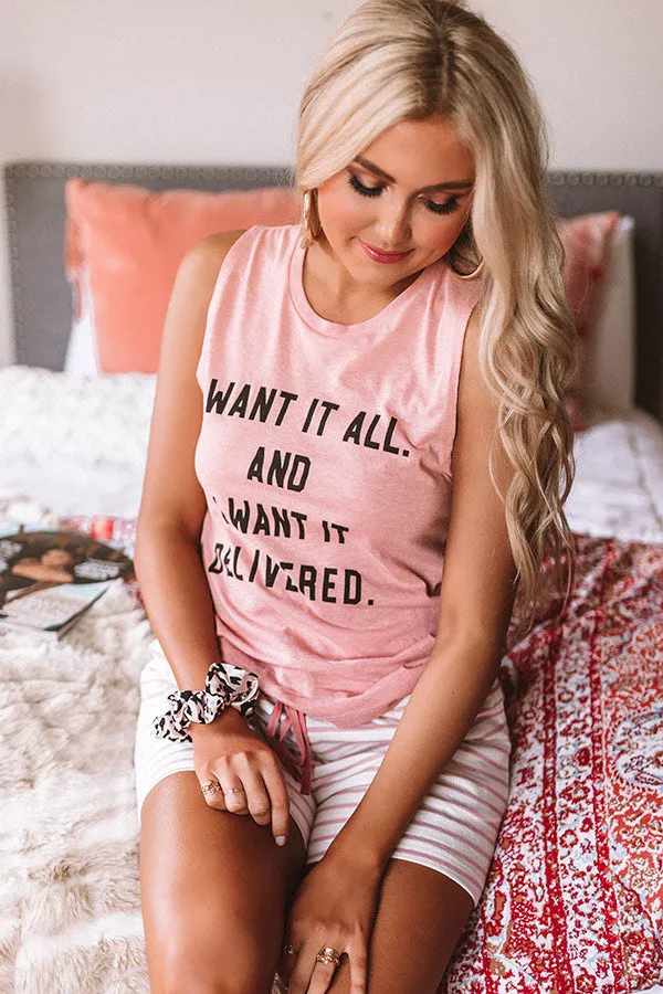 I Want It All Shift Tank in Pink
