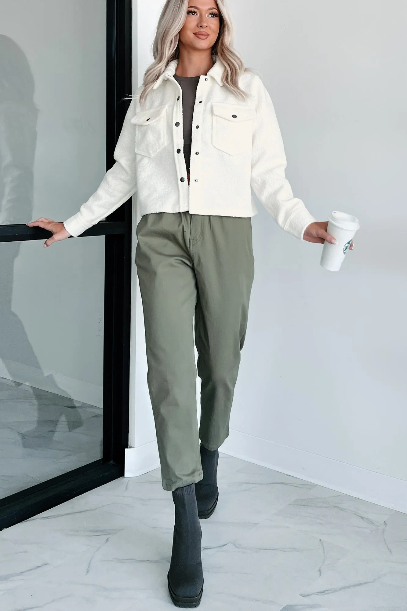 I've Got Big Plans Snap-Button Jacket (Ivory)