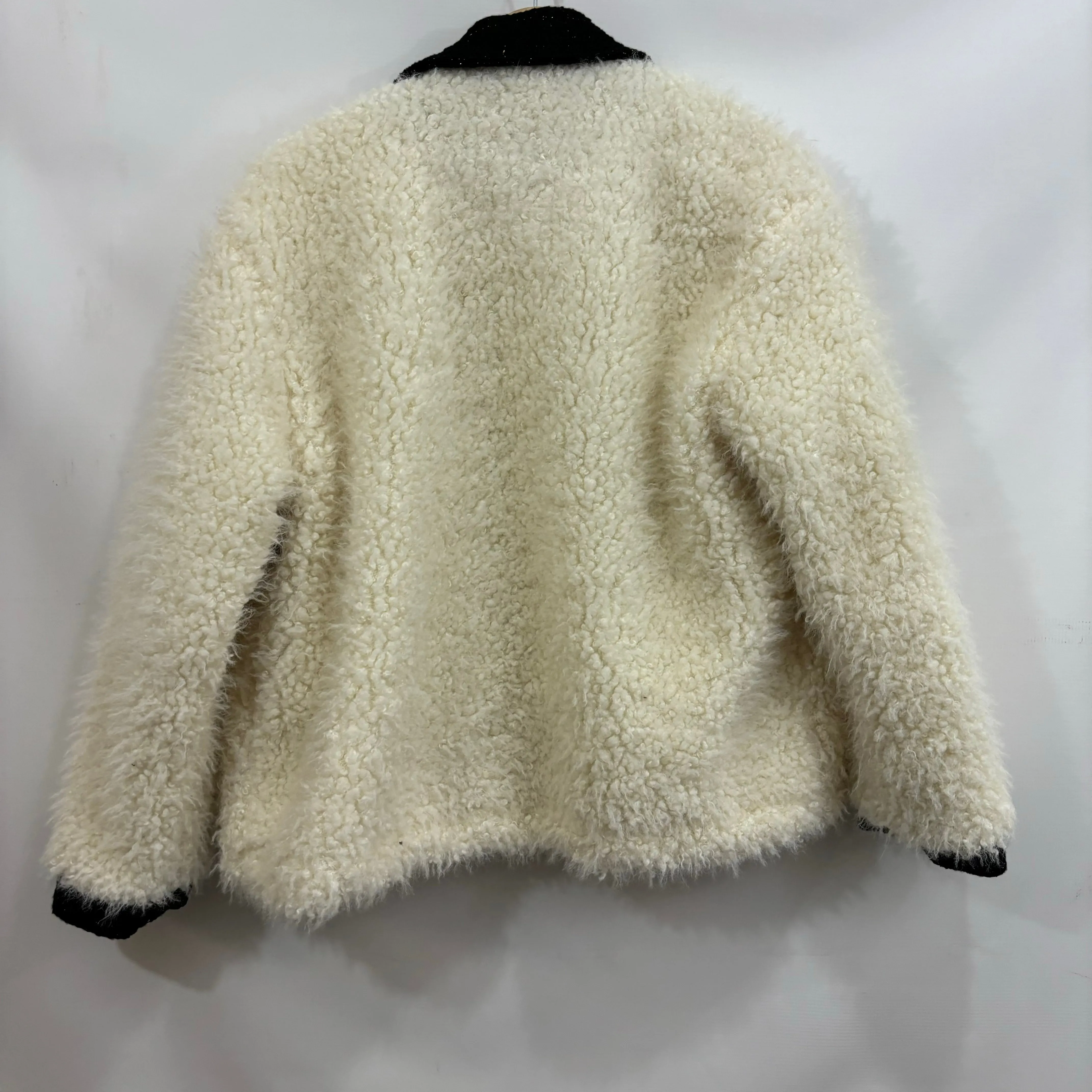 Jacket Faux Fur & Sherpa By Clothes Mentor In Silver, Size: 0