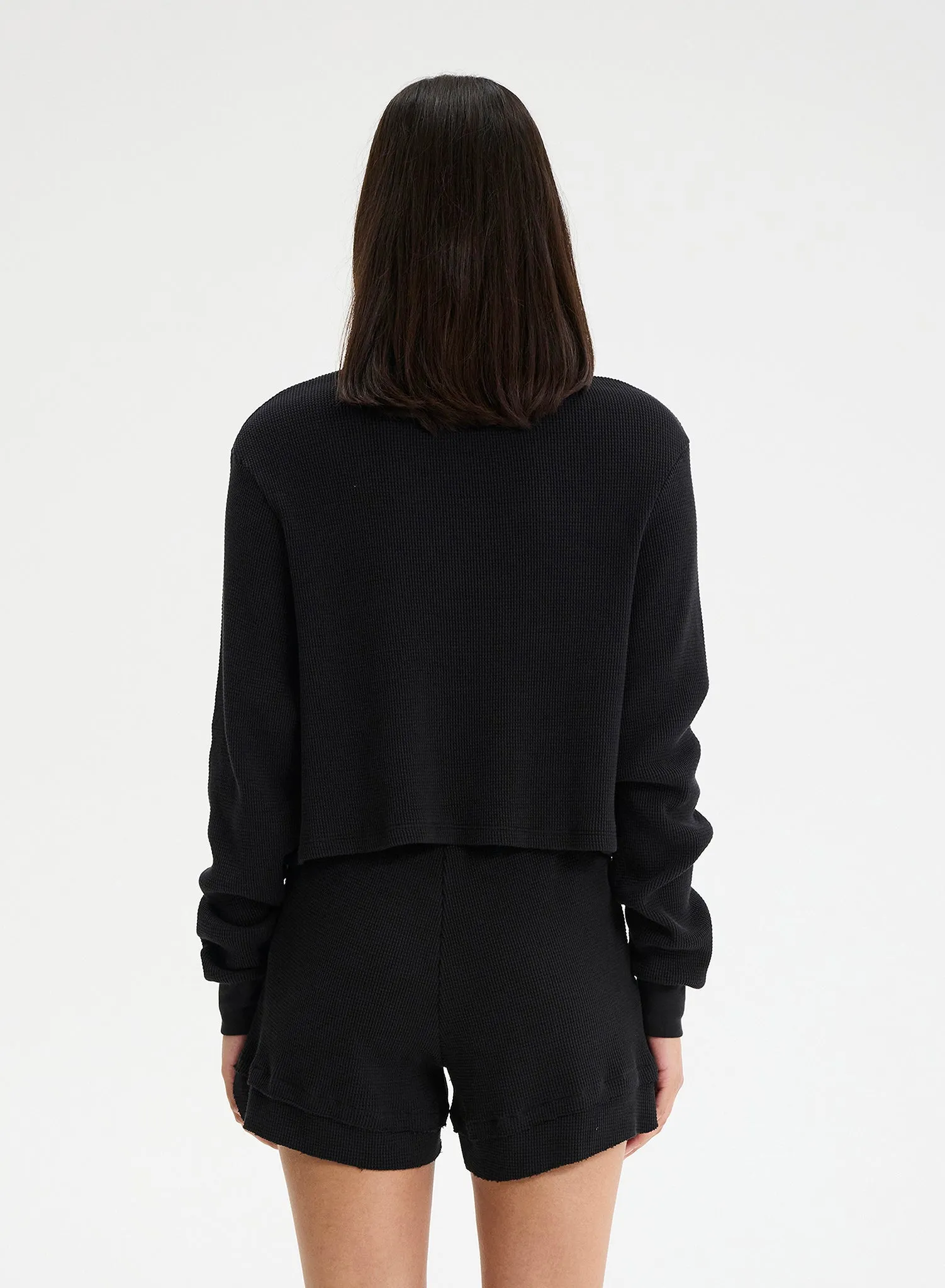 JASMINE - Long Sleeve Waffle Polo