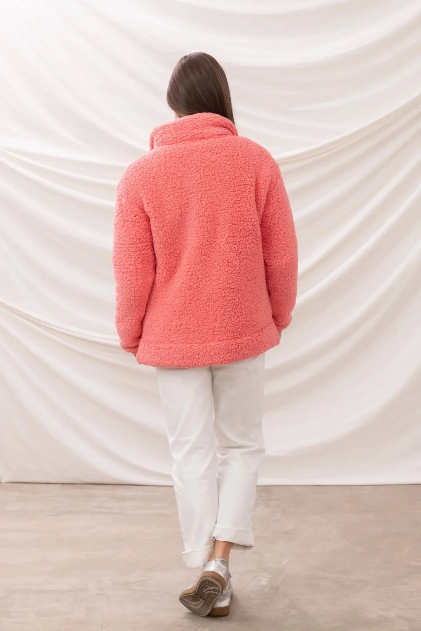 Lighthouse Ladies 'Seashell' Sherpa Fleece - Sugar Coral