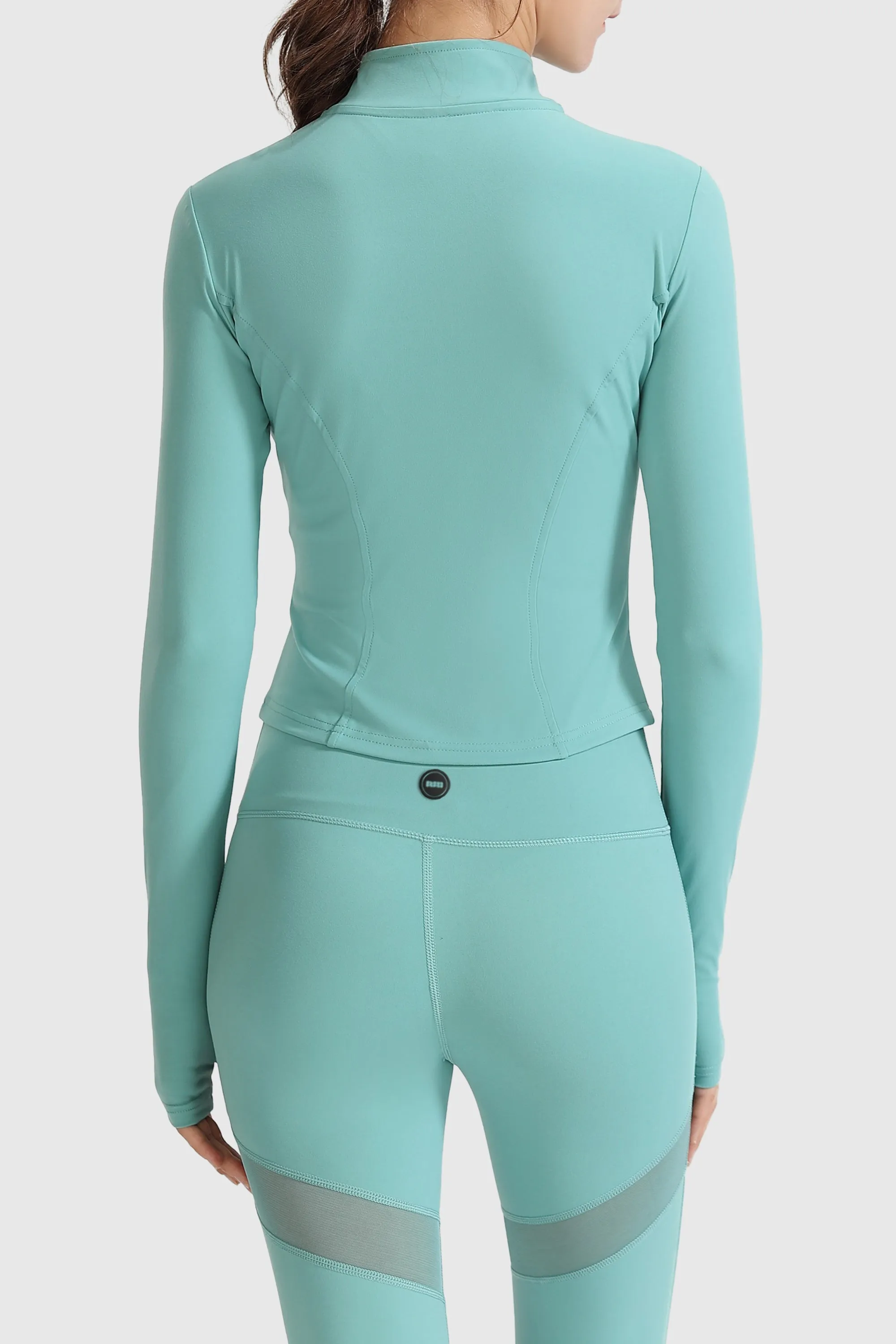 Lightweight Zip-Up Cropped Sweat Jacket