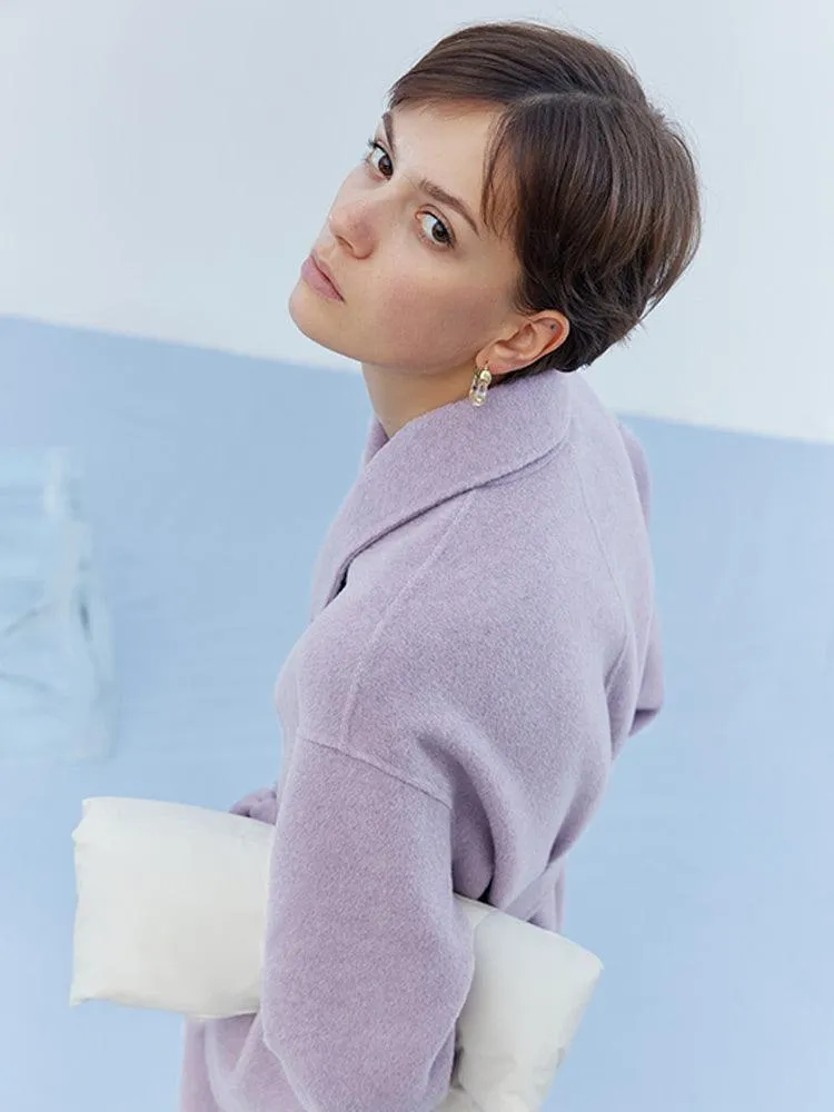 Lilac Purple Wool Double Face Coat