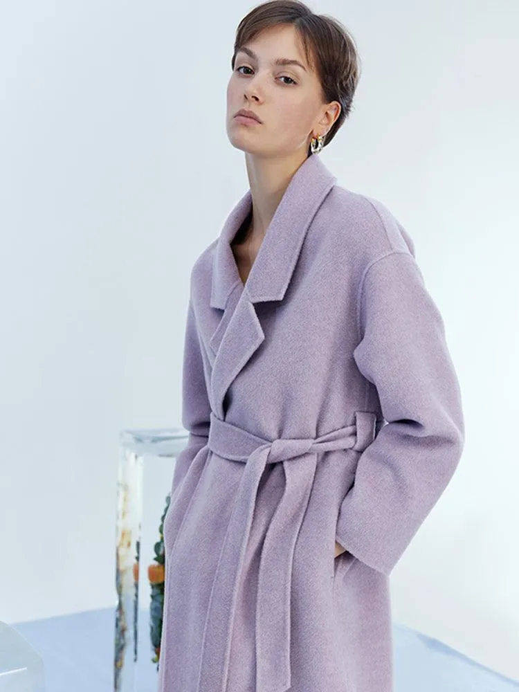 Lilac Purple Wool Double Face Coat