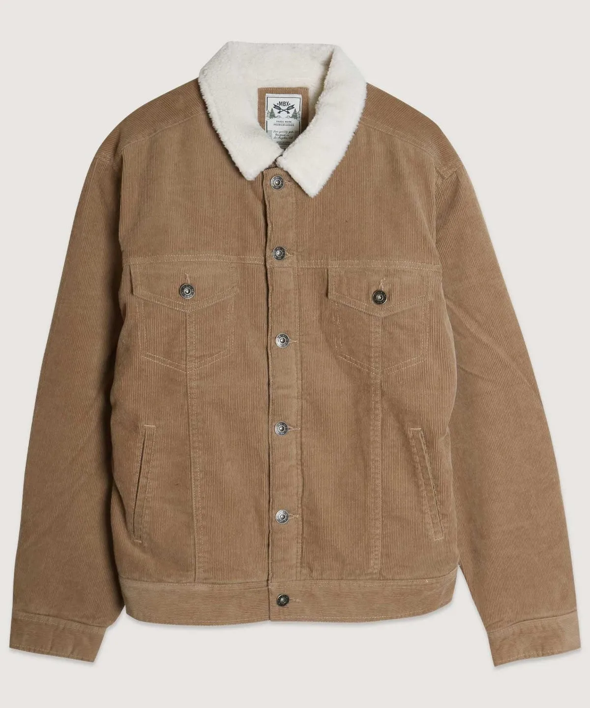 Men's Casual Brown Corduroy Lined Jacket