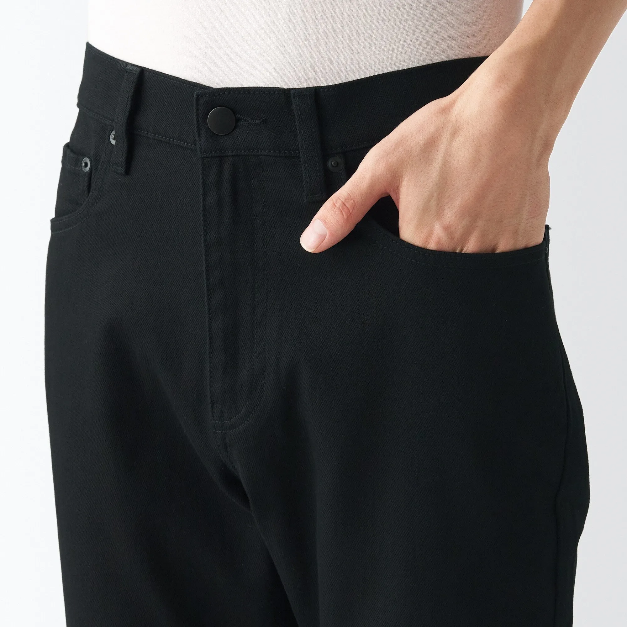 Men's Stretch Denim Slim Pants Black (L 32inch / 82cm)