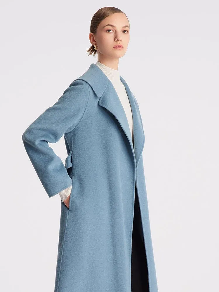 Mid-Length Full Wool Double Woolen Coat