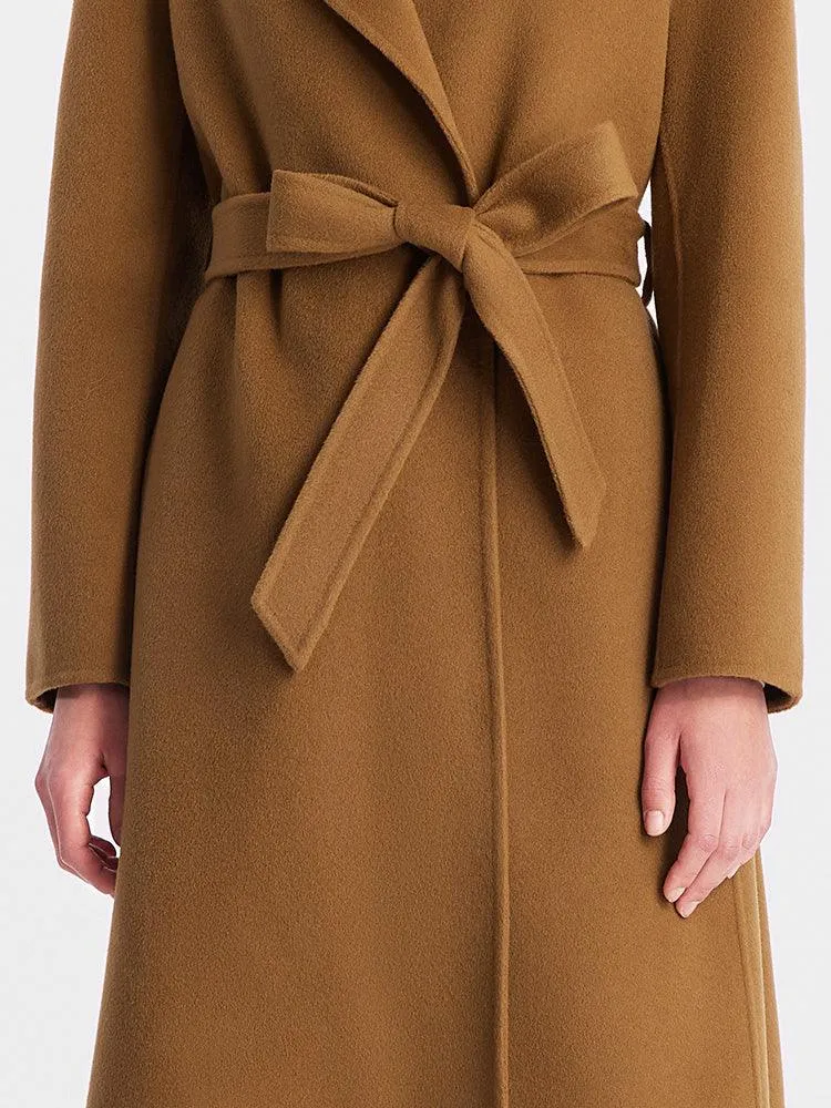 Mid-Length Full Wool Double Woolen Coat