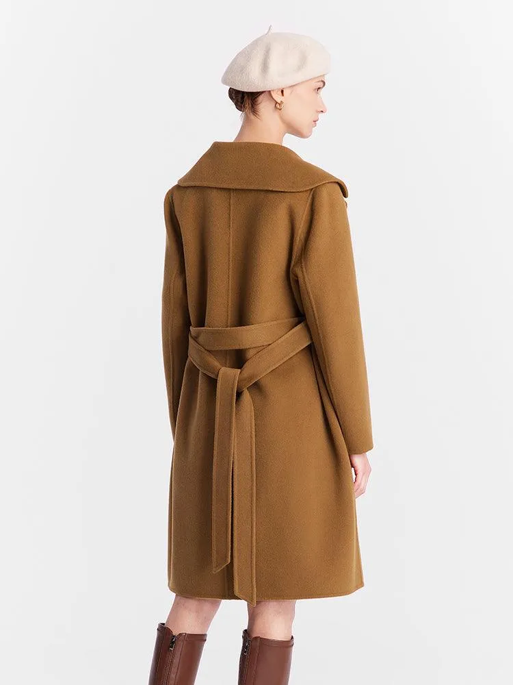 Mid-Length Full Wool Double Woolen Coat