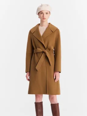 Mid-Length Full Wool Double Woolen Coat