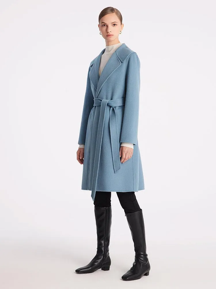 Mid-Length Full Wool Double Woolen Coat