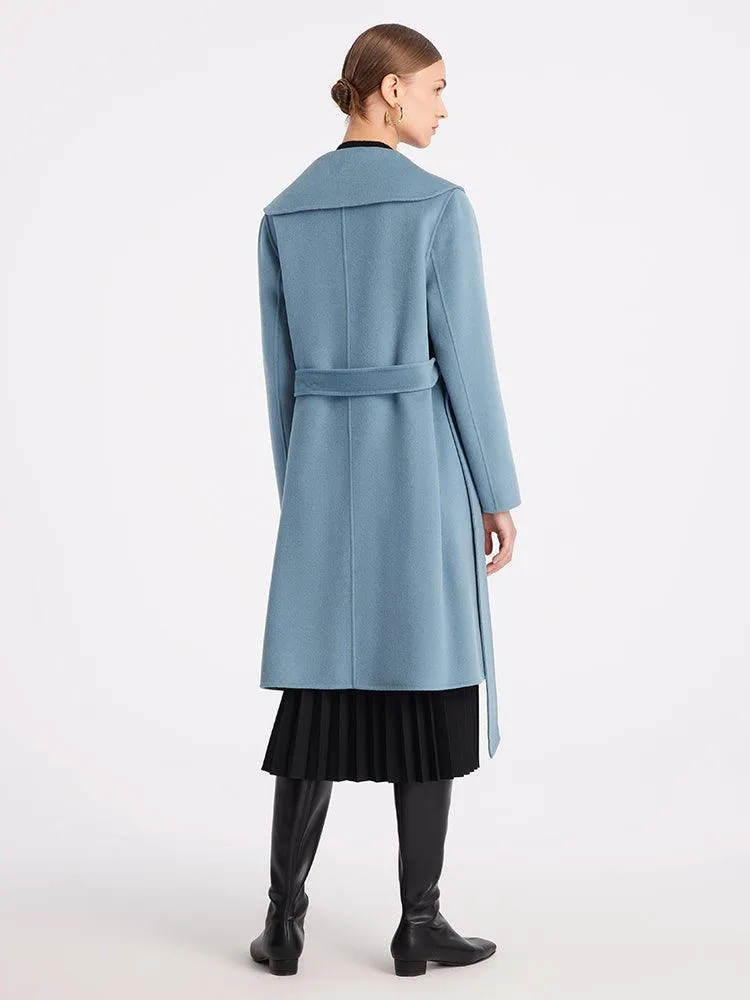 Mid-Length Full Wool Double Woolen Coat