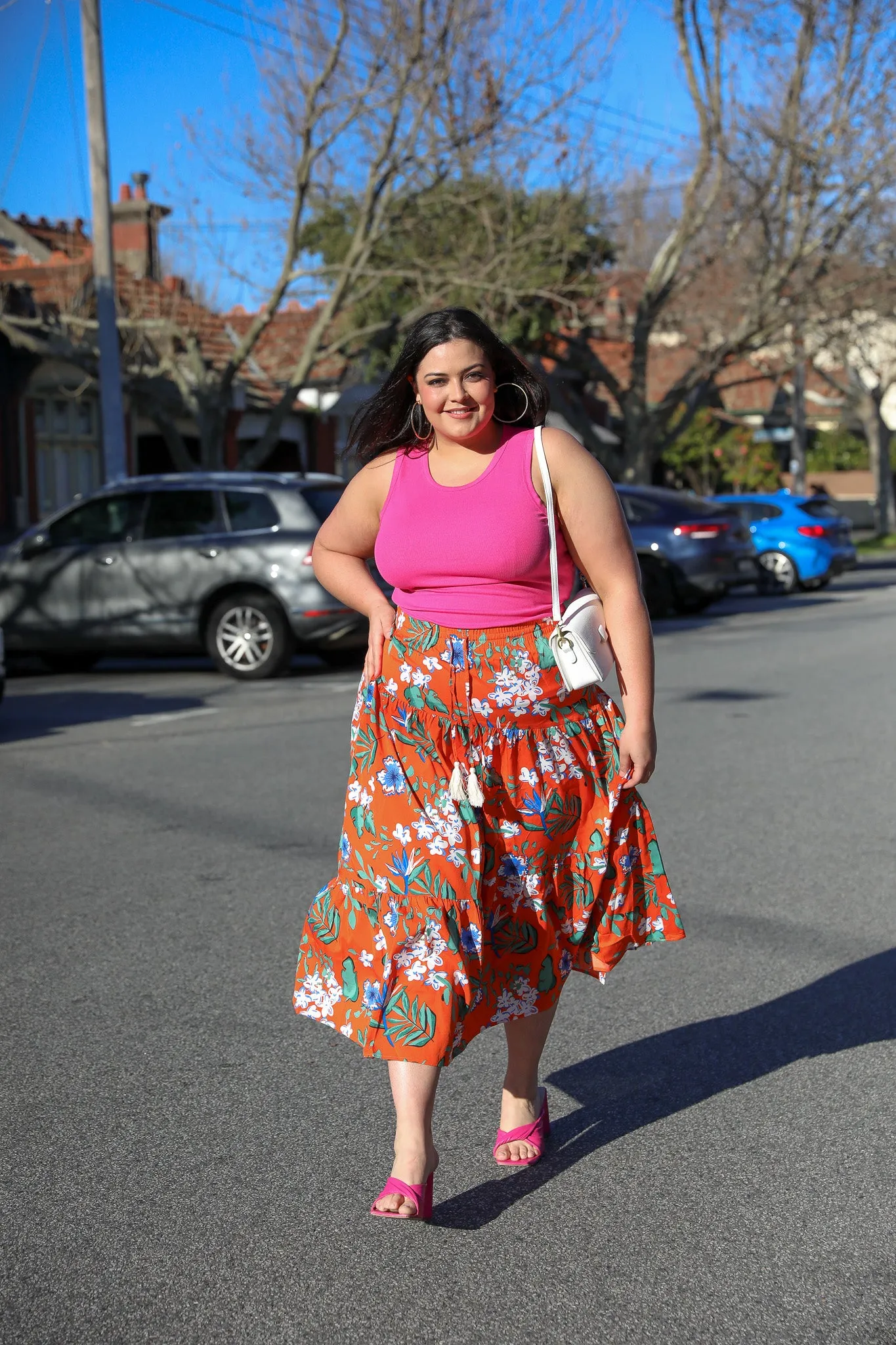 Monica Skirt - Orange Floral