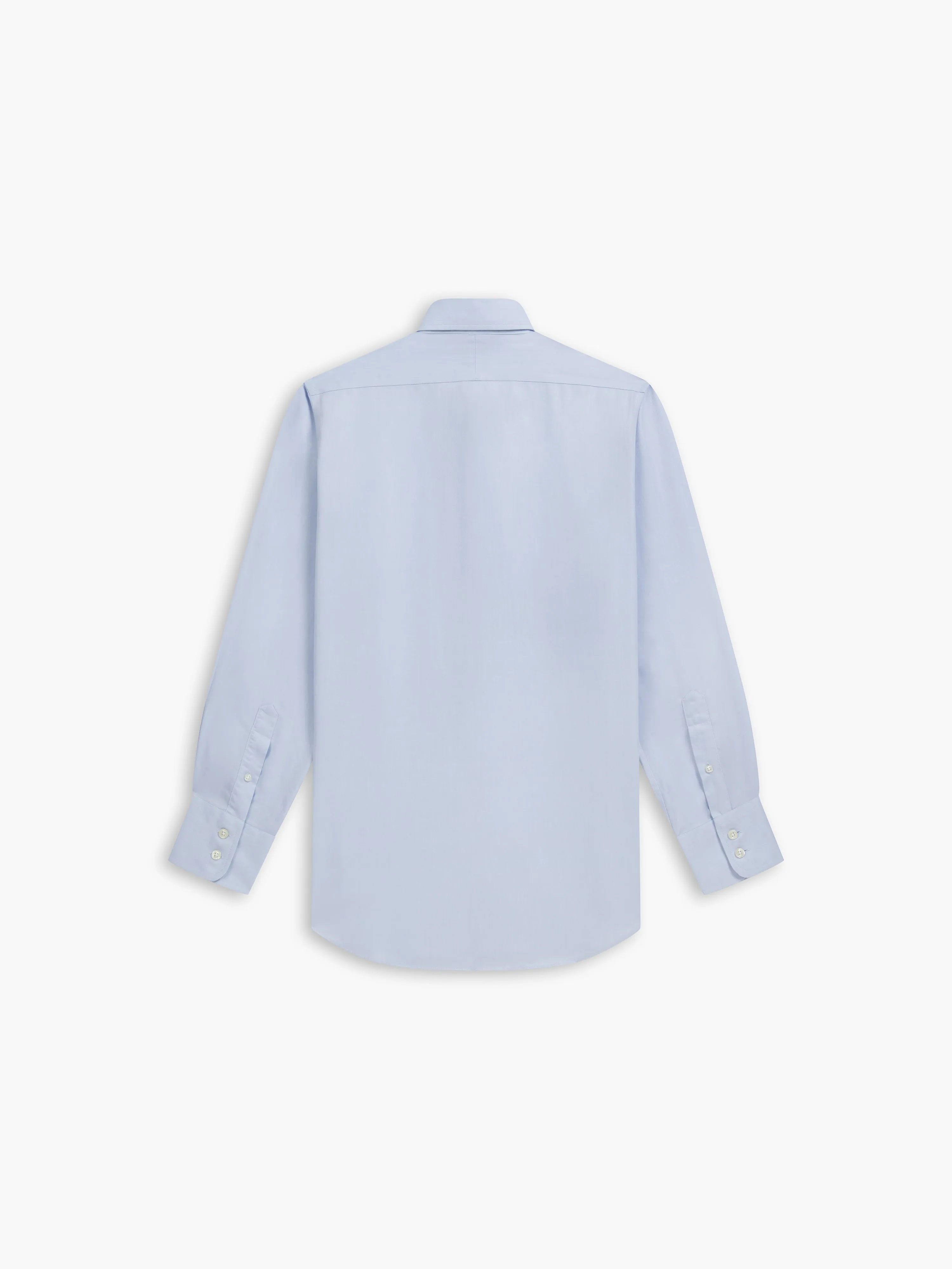Non-Iron Light Blue Twill Regular Fit Single Cuff Semi Cutaway Collar Shirt