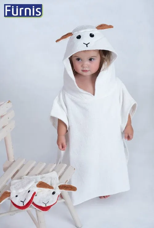 Organic Cotton Bath Poncho - Sheep