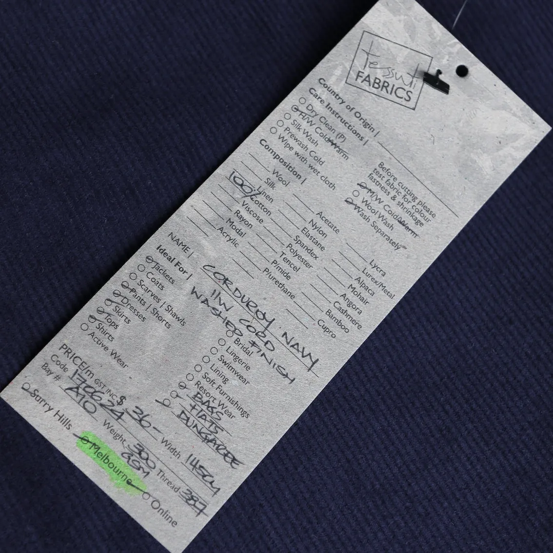Remant of Corduroy Navy - 11 Wale