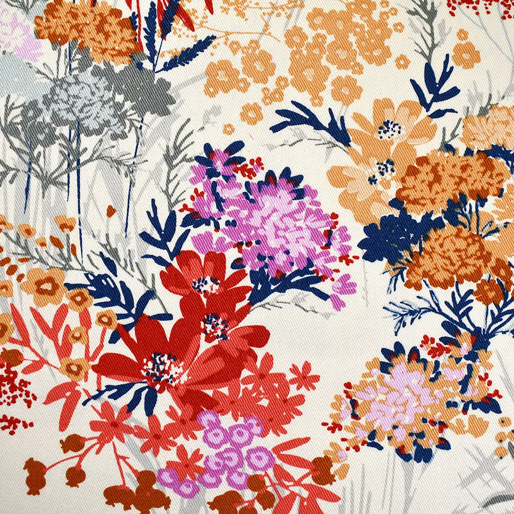 See You at Six Wild Flowers Twill Canvas Cloud White