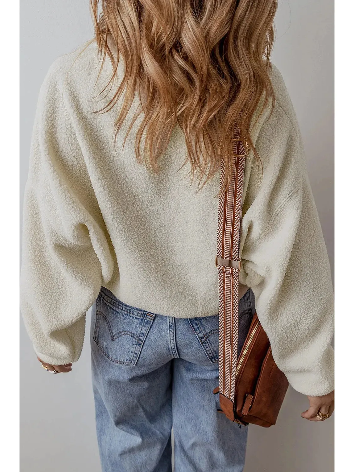 Sherpa Half Snap Long Sleeve Jacket