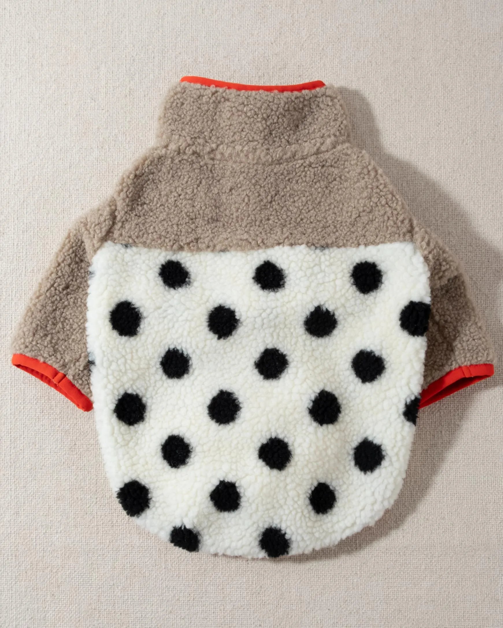 Shiba Polka Dot   Coral Sherpa Dog Pullover