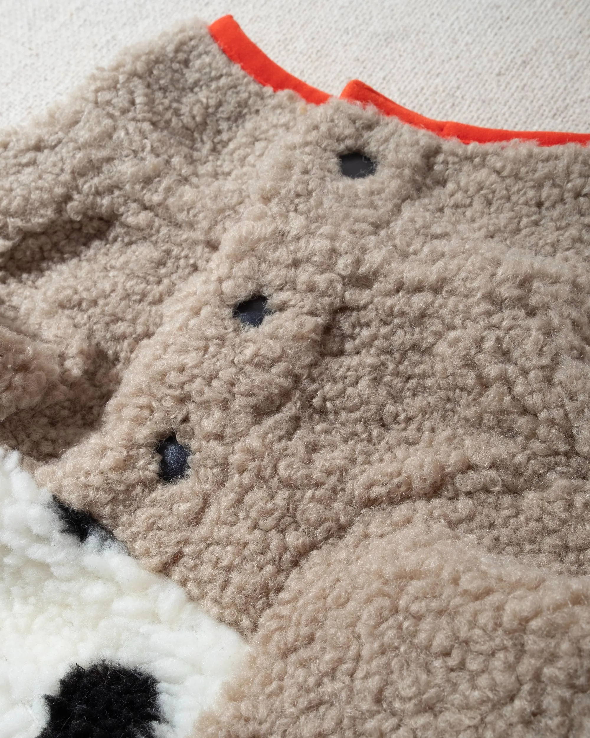 Shiba Polka Dot   Coral Sherpa Dog Pullover