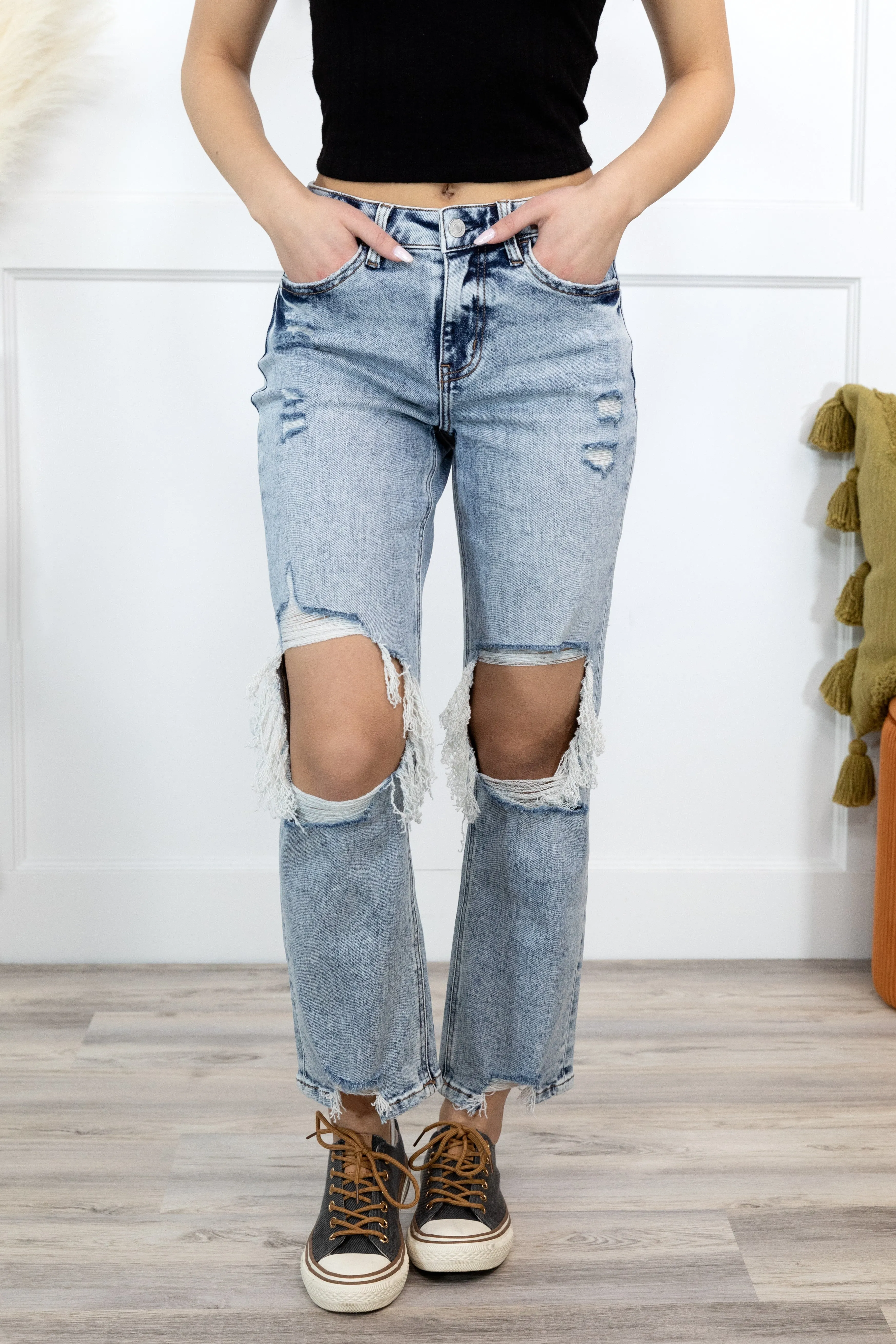The Tegan from Lovervet:  High-Rise Cropped Straight Leg Denim