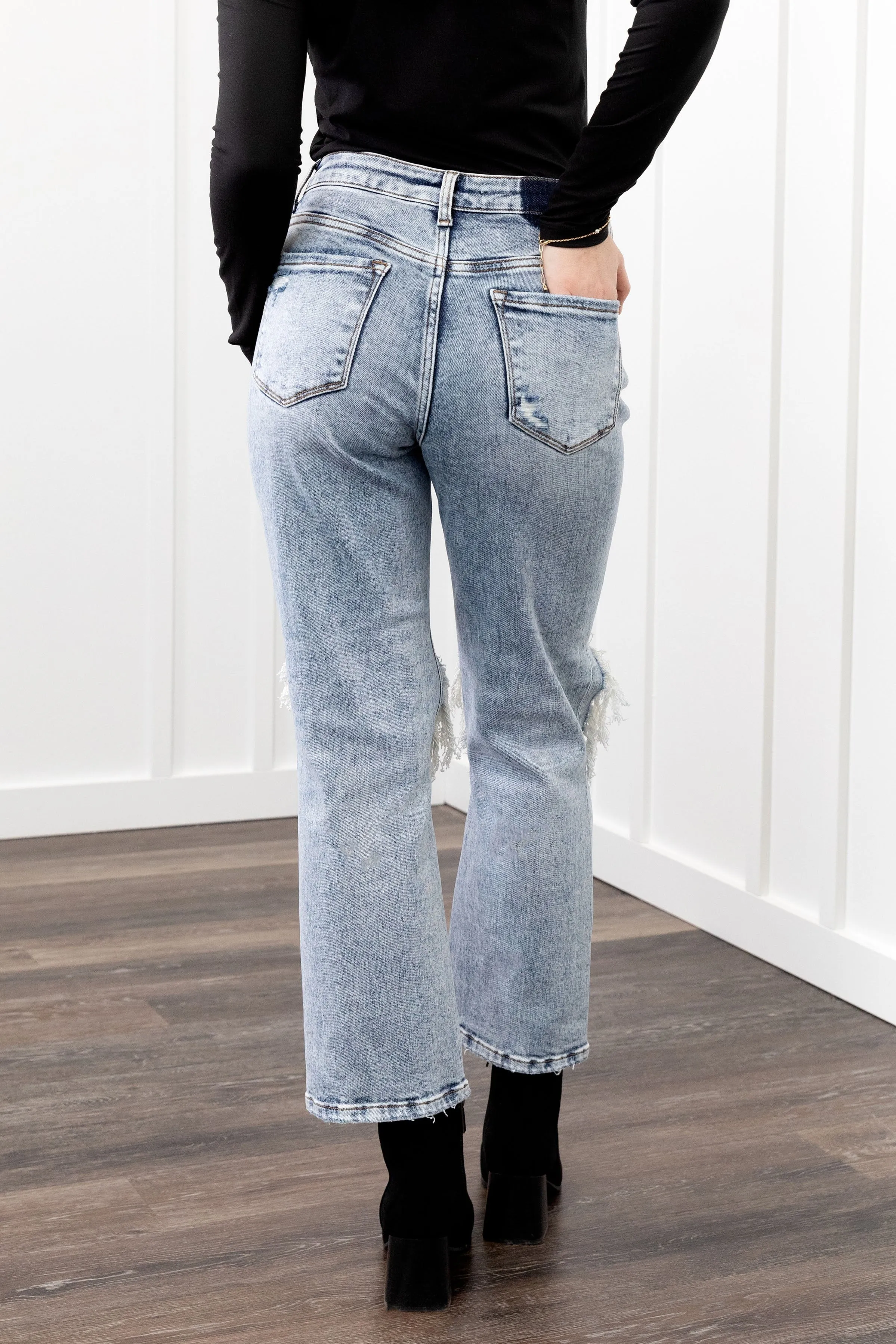 The Tegan from Lovervet:  High-Rise Cropped Straight Leg Denim