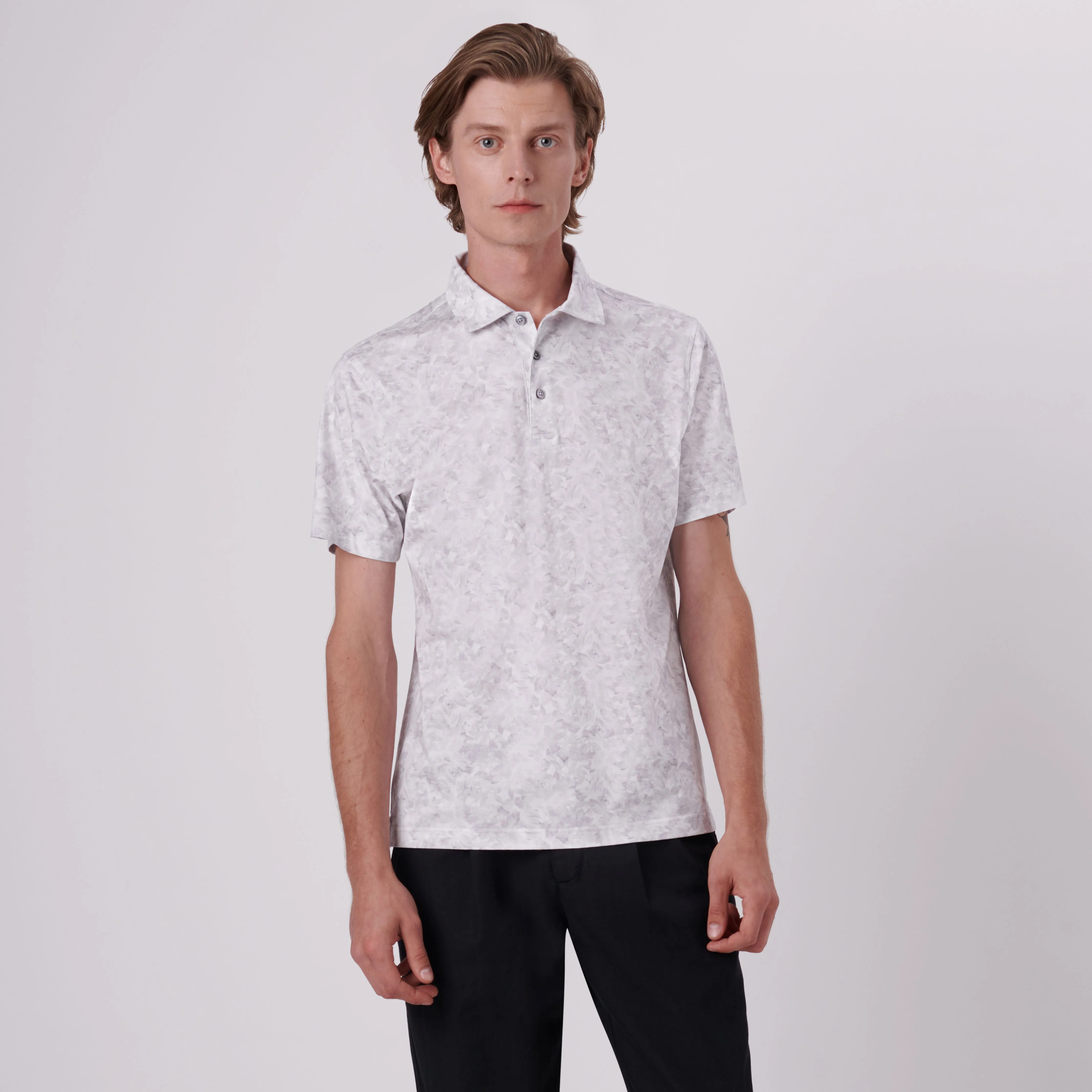 Victor Leaf Print OoohCotton Polo