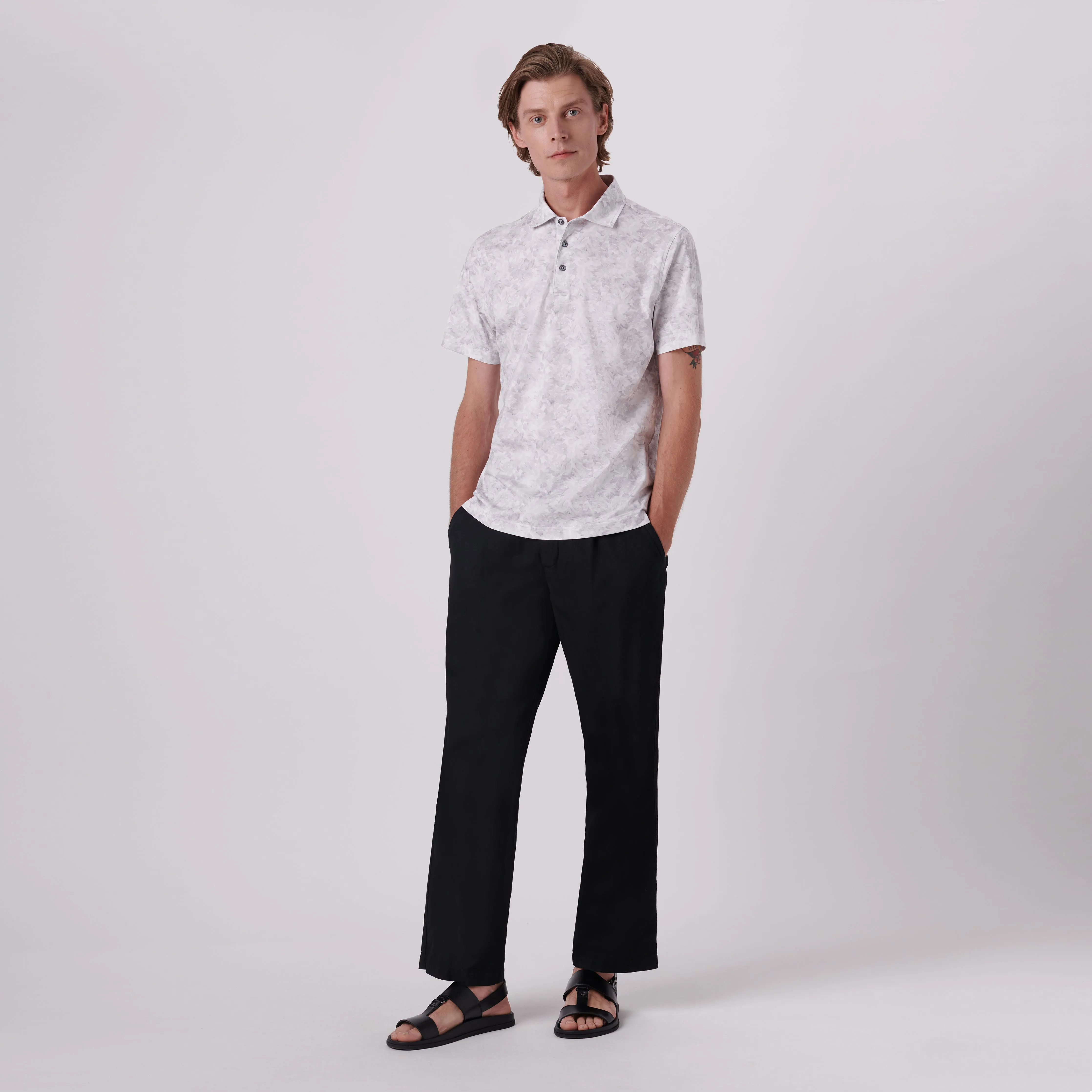 Victor Leaf Print OoohCotton Polo